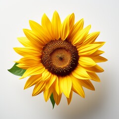 A beautiful sunflower isolated on a white background.