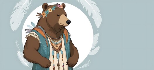 Bohemian Bear This bear is all about embracing a free-spirited, boho-chic style. It wears loose, flowy garments like patterned maxi skirts or pants paired with a fringed vest.