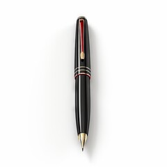 Black and red fountain pen isolated on white background