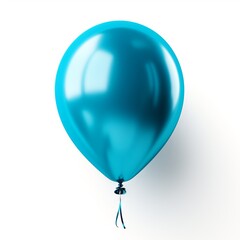 Blue glossy balloon on white background.