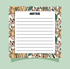 Cute teapot and flowers seamless pattern small notepad page design.