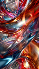 AI generated illustration of colorful, abstract, shiny background