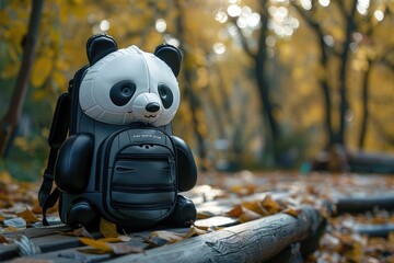 Cute school panda shape bag