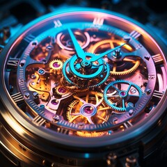 Luxury watch with exposed gears