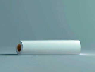 A roll of white paper on a gray background.