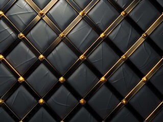 A black and gold leather background.