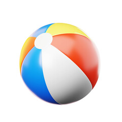 3D Icon Summer. beach ball Isolated on transparant background. 3D illustration. High resolution