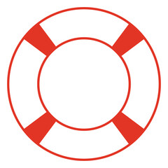 Lifebuoy illustration, color vector symbol shape of life belt ring buoy