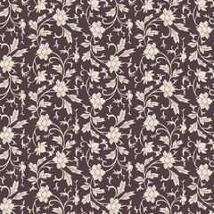 Japanese Luxury Flower Vine Vector Seamless Pattern