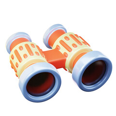 3D Icon Summer. binoculars. Isolated on transparant background. 3D illustration. High resolution