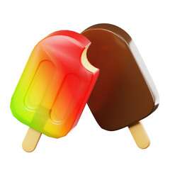 3D Icon Summer. ice cream. Isolated on transparant background. 3D illustration. High resolution