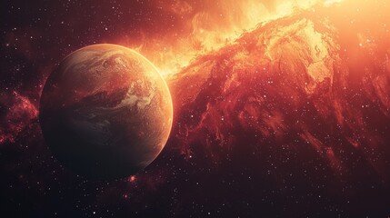 Obraz premium Planets and galaxy, science fiction wallpaper. Beauty of deep space. Earth and galaxy in space.