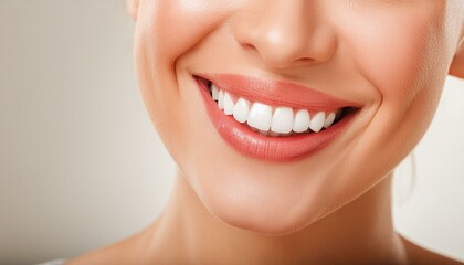 Healthy woman teeth and smile closeup