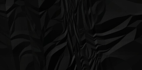 Black crumpled paper texture. Black crumpled paper texture sheet background. Wrinkled paper texture.	