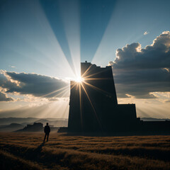 a man standing looking for hope in a lonely field