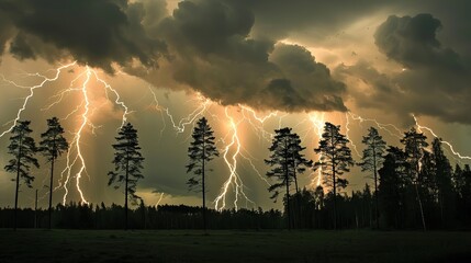 "Atmospheric Chaos: Dramatic Tornado and Lightning Storm in Raw 16:9 Landscape"



