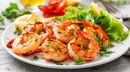 shrimp grilled, fresh grilled shrimps on a plate