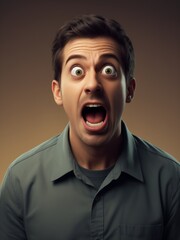 Man with a shocked expression