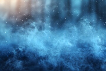 Fototapeta premium Enchanting Blue Mystical Fog and Sparkling Stars