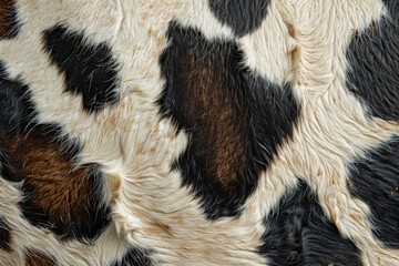 High-resolution image capturing the intricate details of multicolored animal fur with natural patterns and a variety of hair lengths