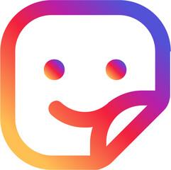  Instagram smile sticker icon social media post Instagram icons, post, story, reels interface (gradient version)