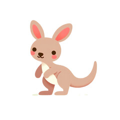 Cute cartoon kangaroo. Vector illustration of a kangaroo.