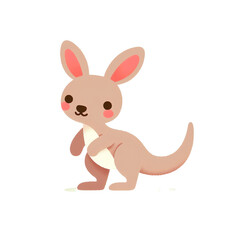 Fototapeta premium Cute cartoon kangaroo. Vector illustration of a kangaroo.