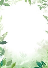 Card border: Green and White Leaves Background