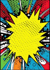 Card border: Dynamic Comic Explosion Pop Art Poster