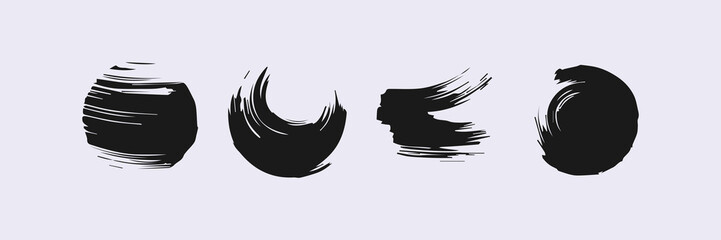 ink Brush Stroke, Dirty textures of banners, boxe, frames and design element