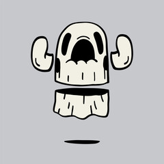 Cute cartoon spooky ghost character. Vector hand drawn illustration.