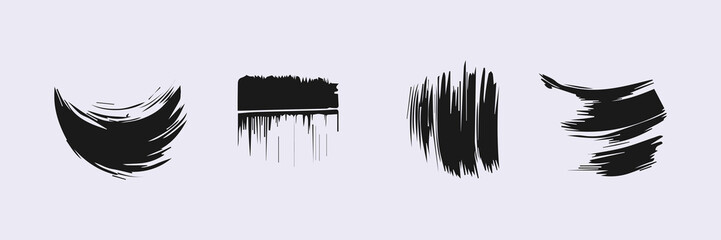 ink Brush Stroke, Dirty textures of banners, boxe, frames and design element