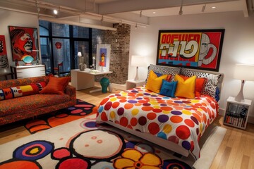 Apartment Decorations. Classy Room with Pop Art Interior Design in New York