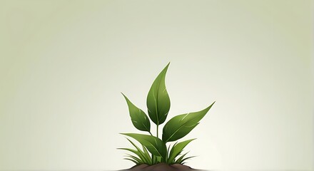 isolated on soft background with copy space Plant concept, illustration