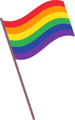 LGBT rainbow flag with love, concept of love equality, pride month design concept.