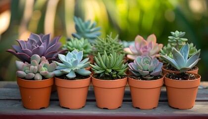Collection of Colorful Succulents