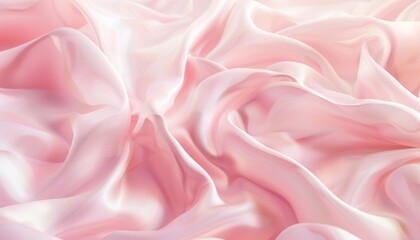 A luxurious silk cloth background in soft pink, creating a flowy and elegant texture ideal for high-end fabric displays or romantic settings