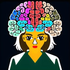 person with a brain. AI generated art
