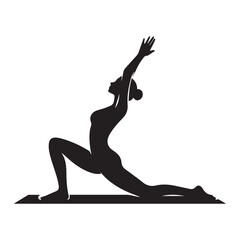 Woman yoga pose vector illustration. Meditation