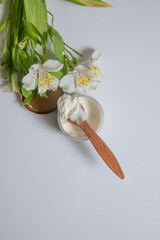 flowers, cosmetics, white, cream, naturalness, eco