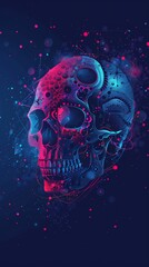 Fototapeta premium Creative art illustration of a skull head design
