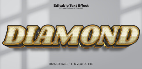 Diamond editable text effect in modern trend style