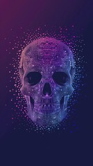 Creative art illustration of a skull head design