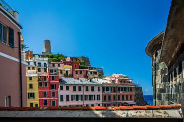 Magic of the Cinque Terre. Timeless images. Vernazza immersed in the color of the houses and the sea