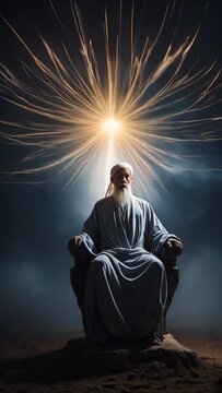 A man vibrates and grows spiritually in deep meditation.