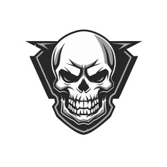 Stylized skull emblem with a fierce look