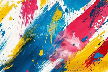 colorful abstract brush strokes and paint splatters artistic background