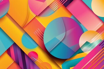 colorful abstract wallpaper with modern geometric shapes vibrant background design