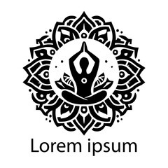 Fototapeta premium A black yoga logo on white background