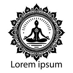 A black yoga  logo on white background